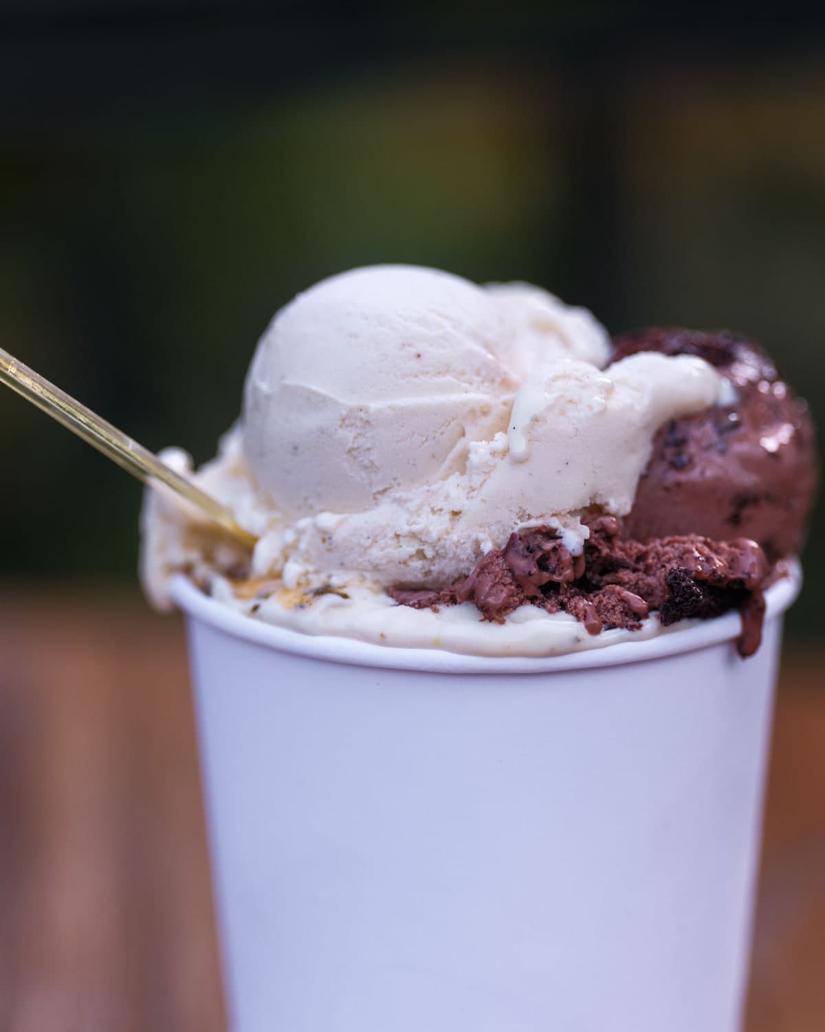 Scoops of ice cream in a cup