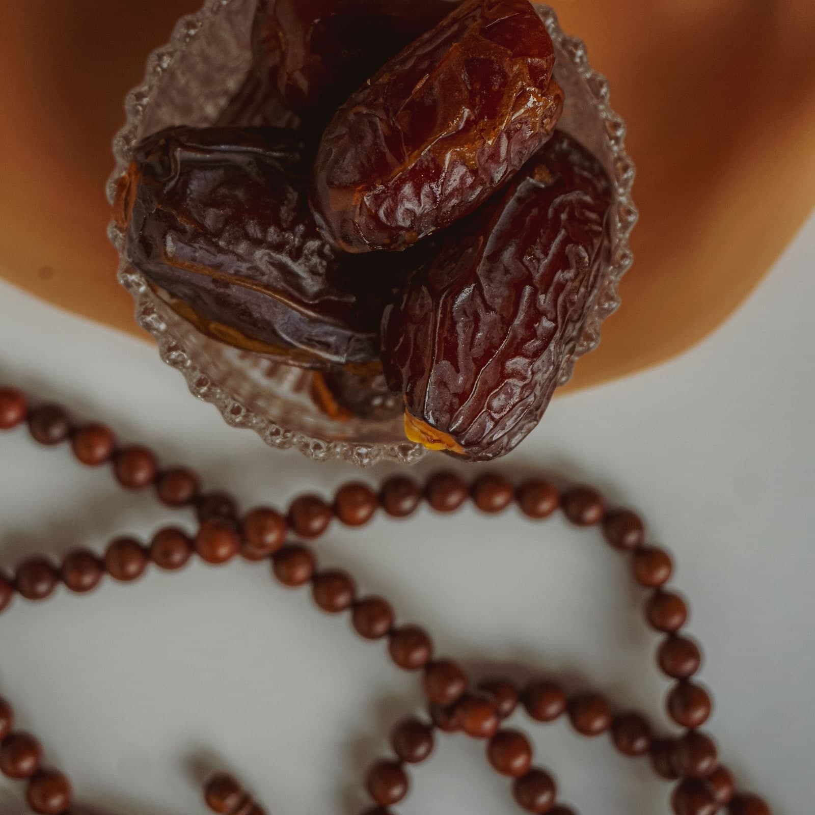 Dates in a glass bowl